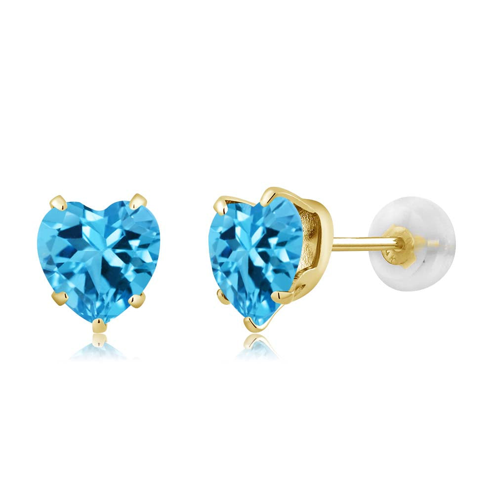 Swiss Blue Topaz - November_10K Yellow Gold_Earrings in 10K Yellow Gold