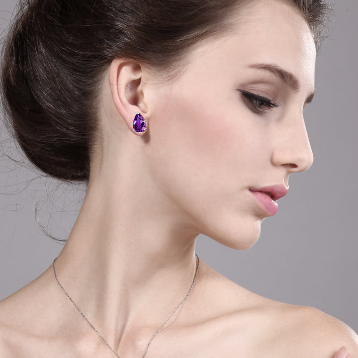 Amethyst - February_Earrings in 925 Sterling Silver