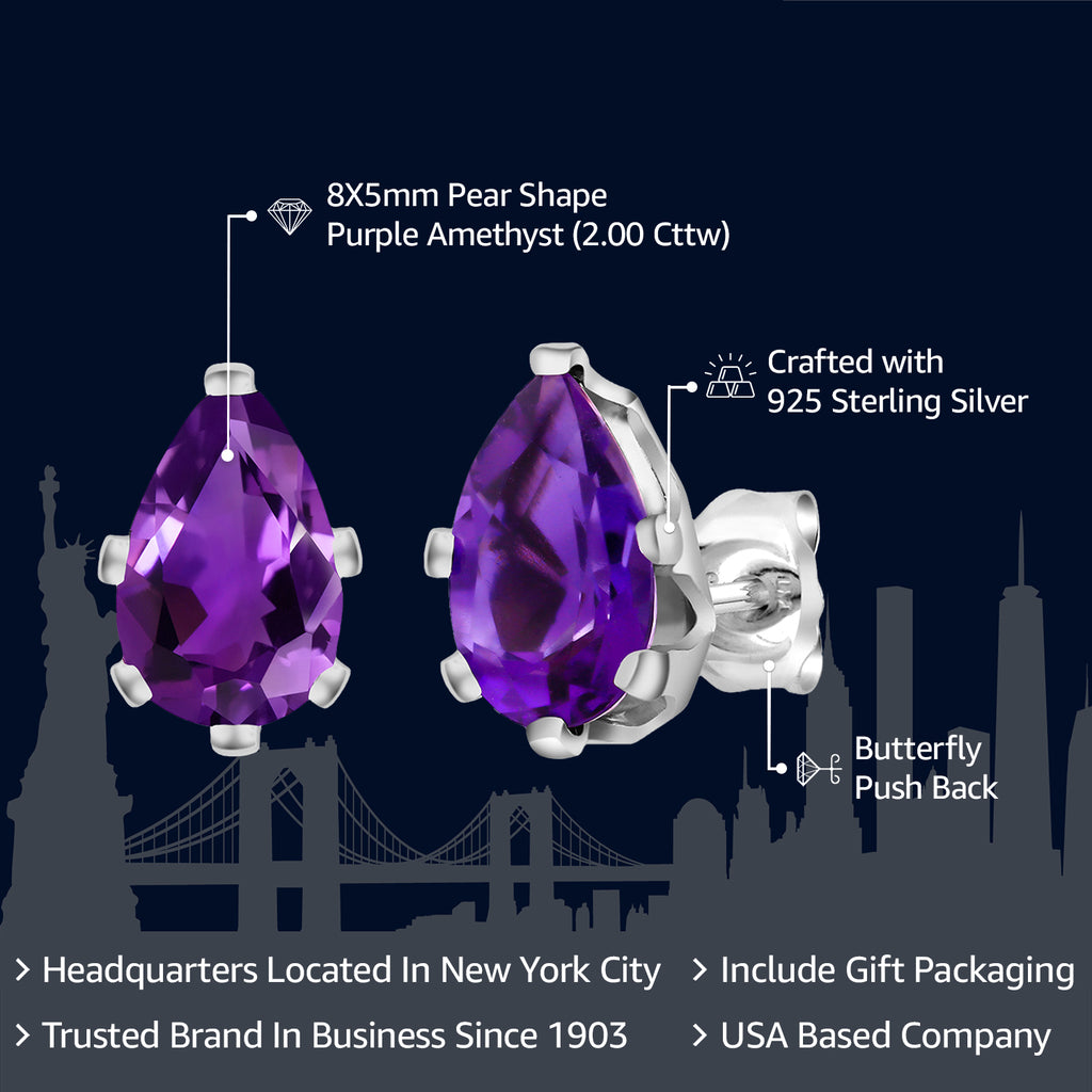 Amethyst - February_Earrings in 925 Sterling Silver