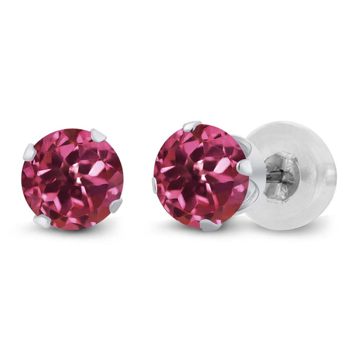 Pink Tourmaline - October_Earrings in 14K White Gold