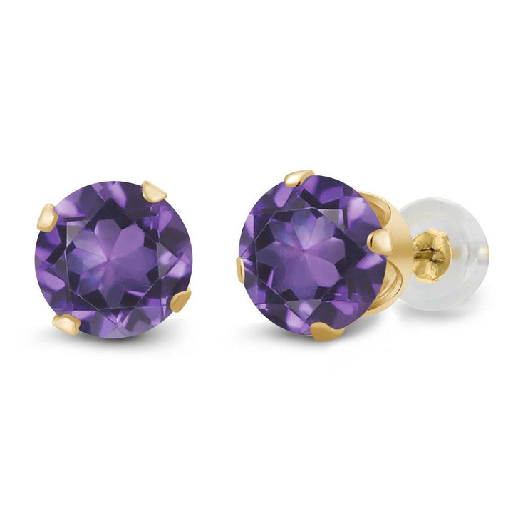 Amethyst - February_Earrings in 14K Yellow Gold