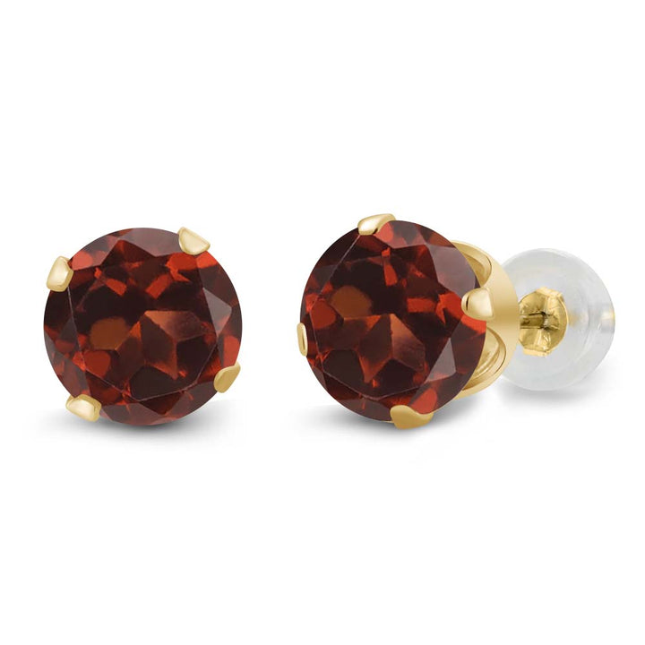 Garnet - January_Earrings in 14K Yellow Gold