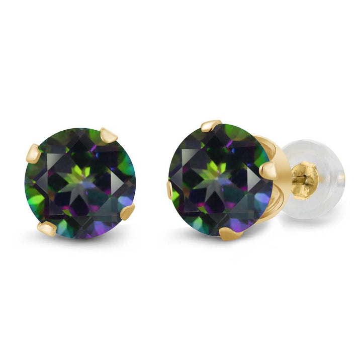 Green Mystic Topaz_Earrings in 14K Yellow Gold