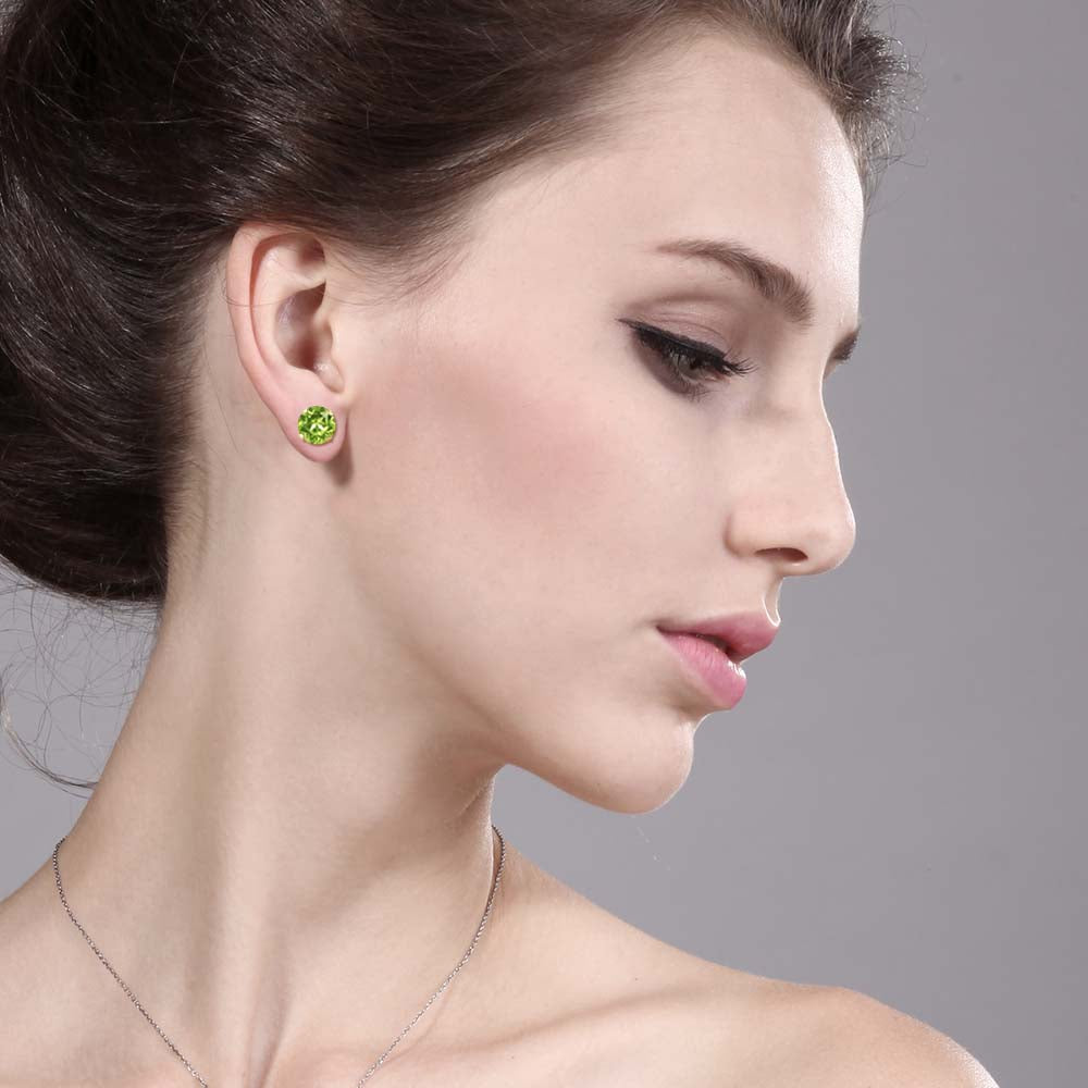 Peridot - August_Earrings in 14K Yellow Gold
