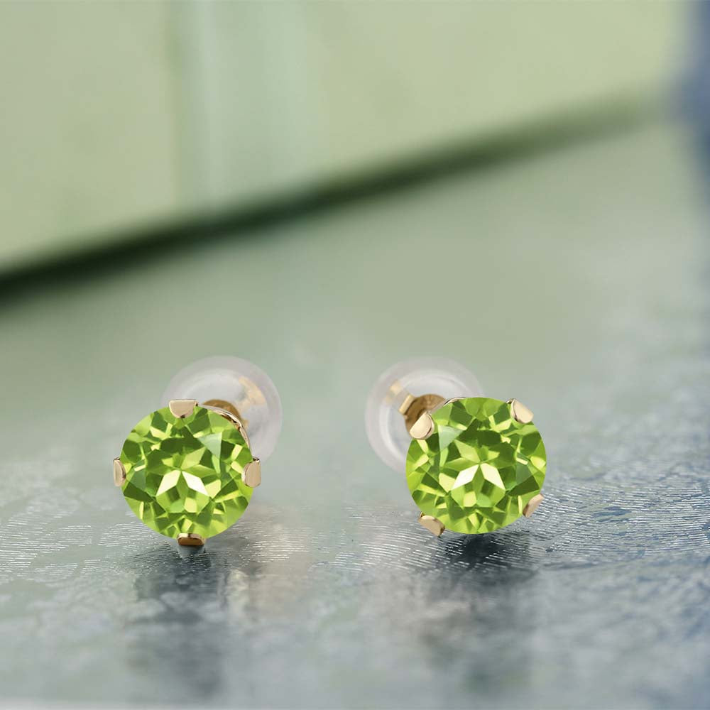 Peridot - August_Earrings in 14K Yellow Gold