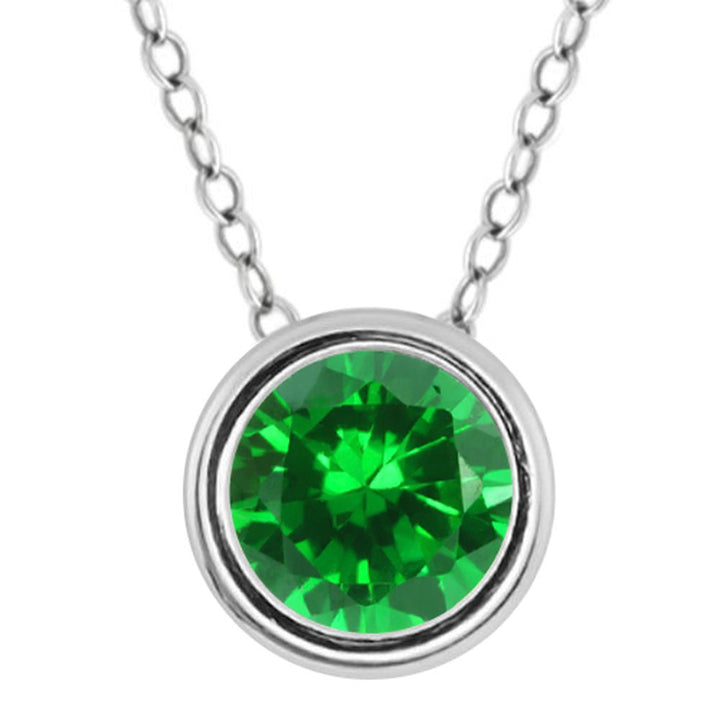 Created Emerald - May_Pendant in 925 Sterling Silver