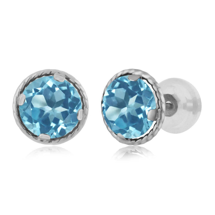 Swiss Blue Topaz - November_14K White Gold