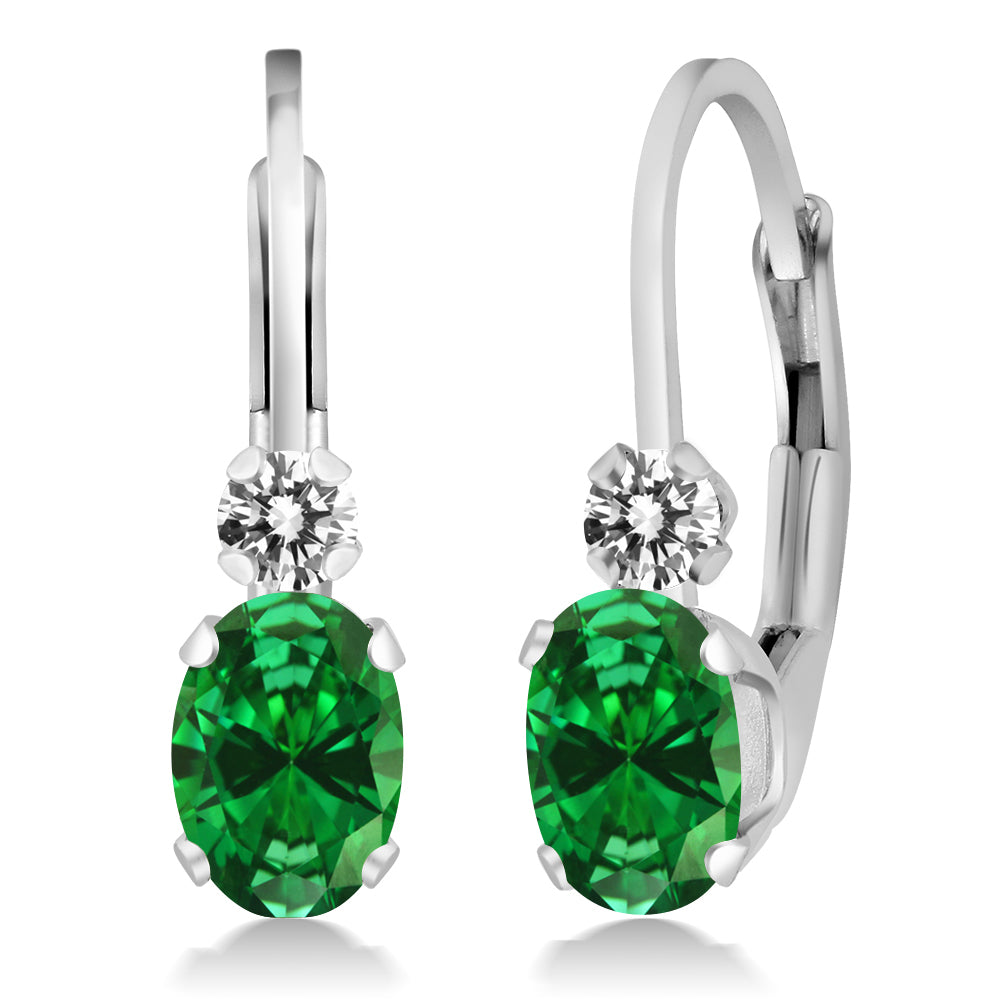 Created Emerald - May_Earrings in 925 Sterling Silver
