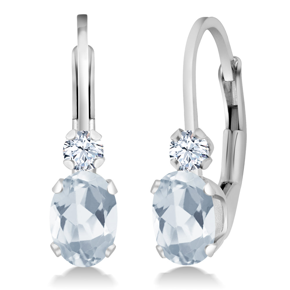Sky Blue Topaz - November_Earrings in 925 Sterling Silver