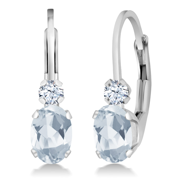 Sky Blue Topaz - November_Earrings in 925 Sterling Silver