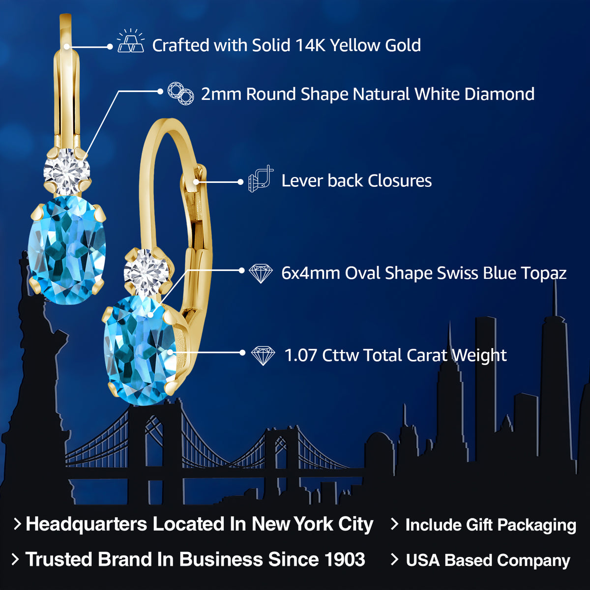Earrings in 14K Yellow Gold