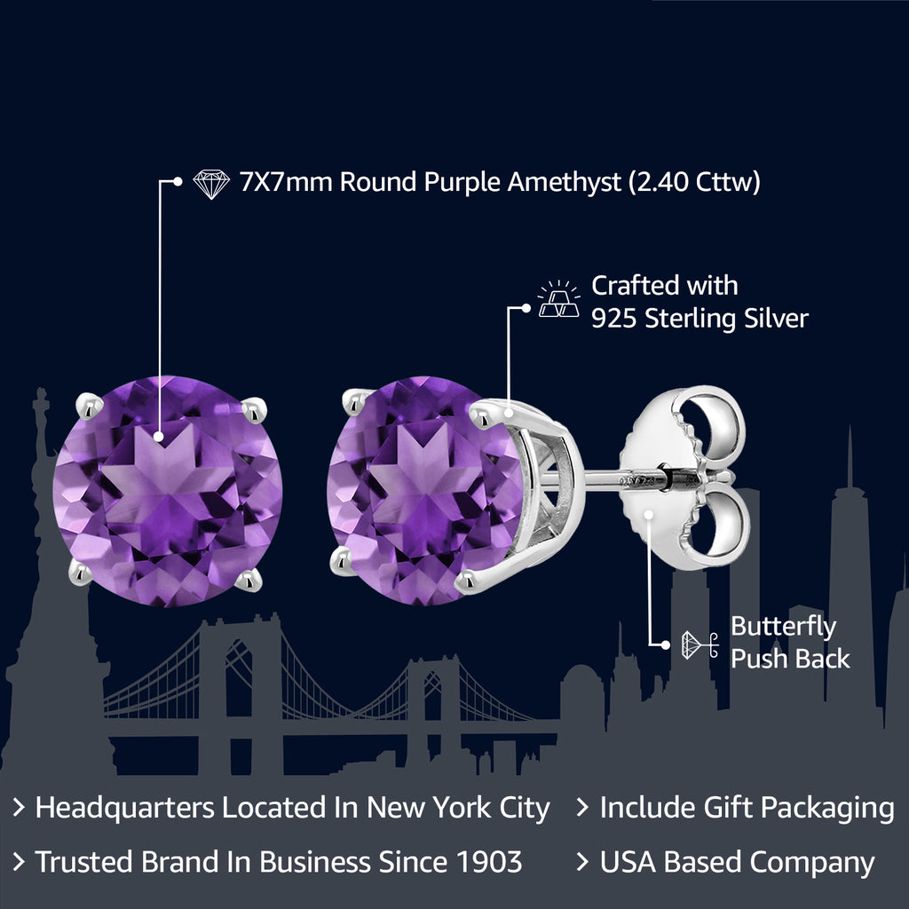 Amethyst - February_Earrings in 925 Sterling Silver
