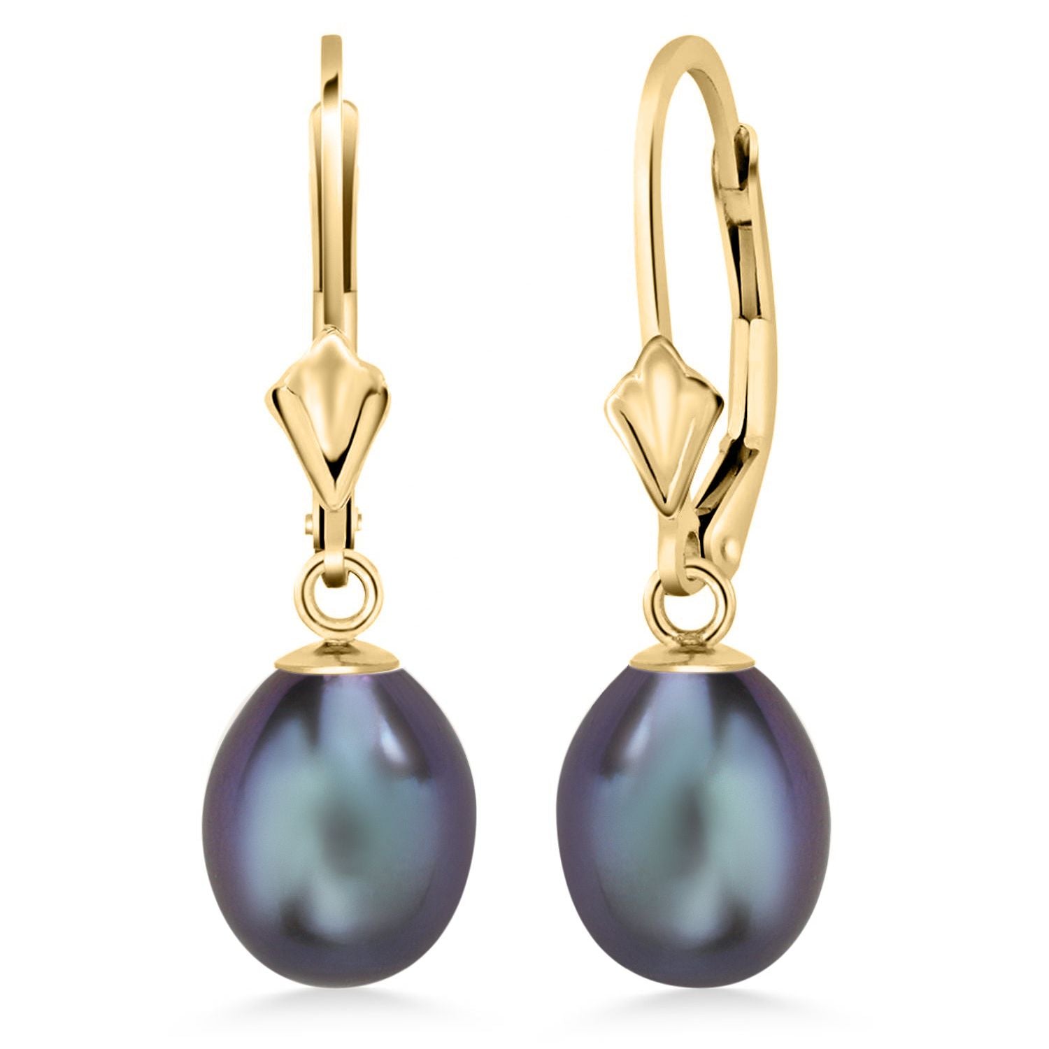 Gray_Yellow Gold_Earrings in Yellow Gold