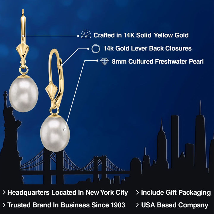 White_14K Yellow Gold_Earrings in 14K Yellow Gold