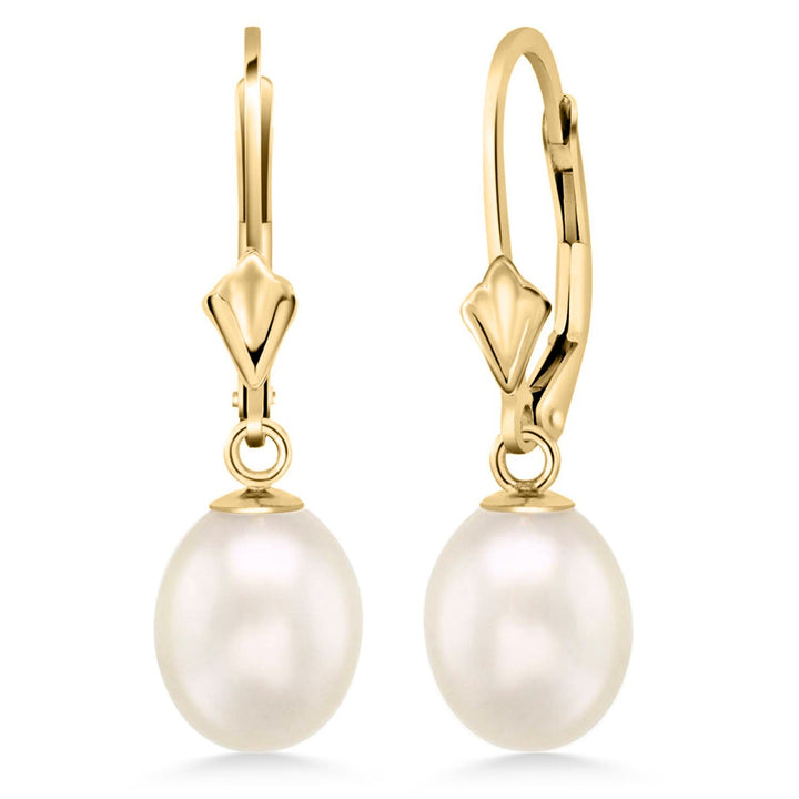 White_Yellow Gold_Earrings in Yellow Gold