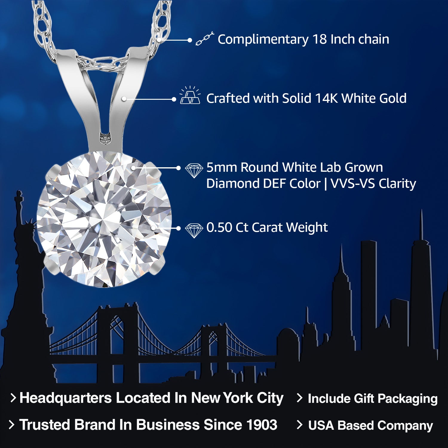 Pendant in 14K White Gold