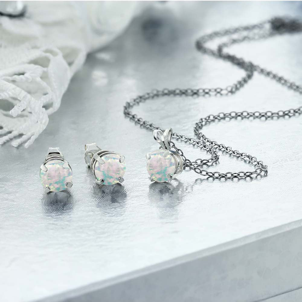 Pendant Earrings Set in 925 Sterling Silver