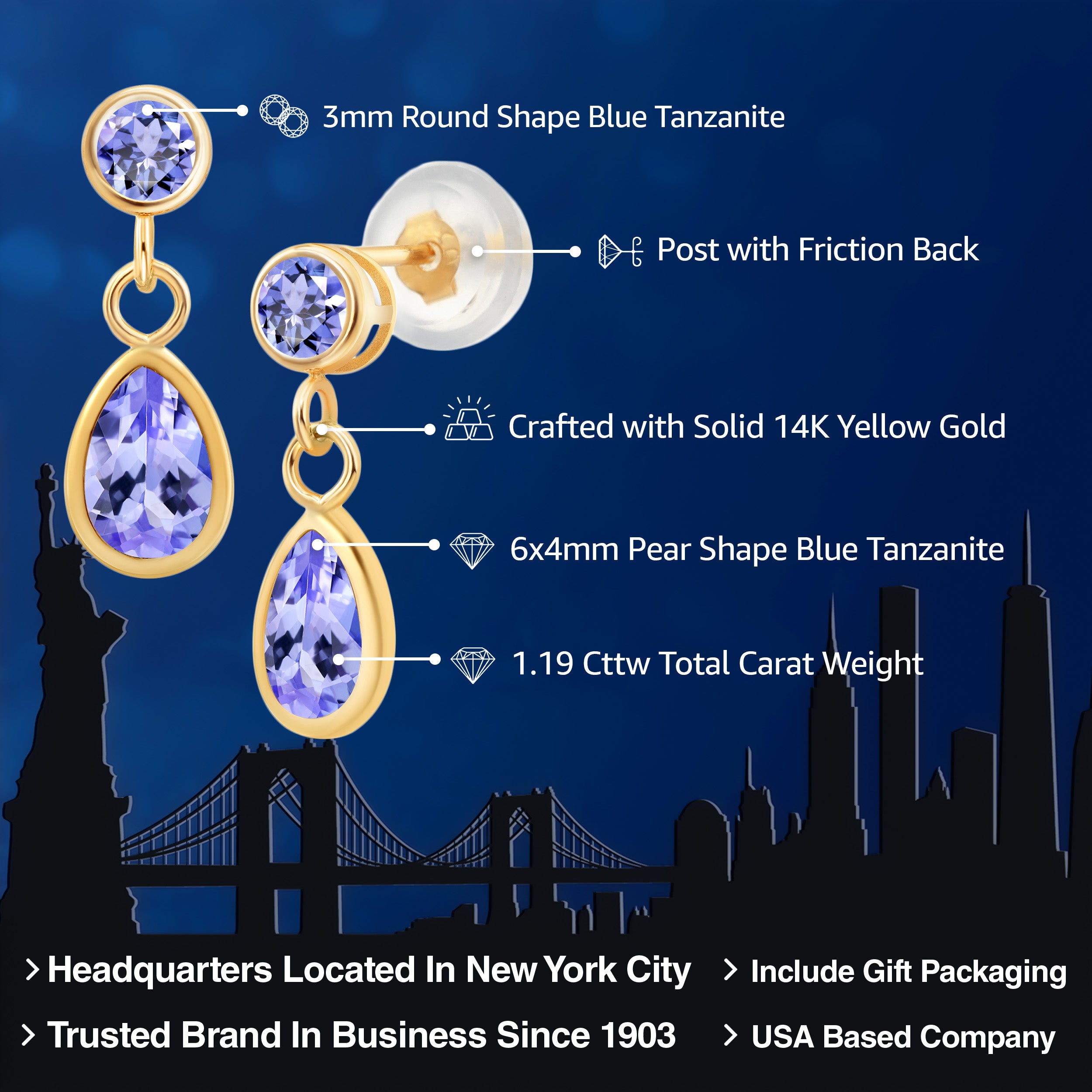 Earrings in 14K Yellow Gold