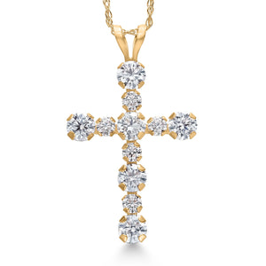 Moissanite_Pendant in 14K Yellow Gold