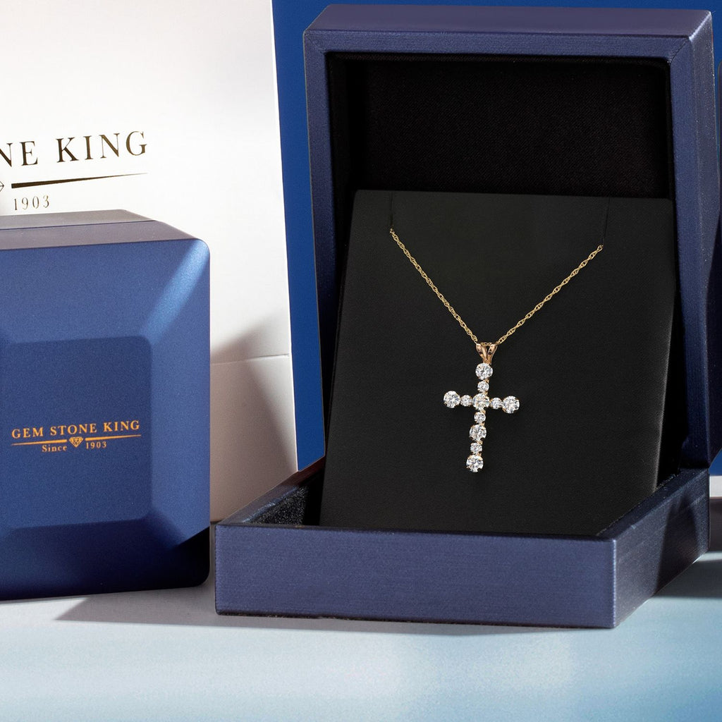 Moissanite_Pendant in 14K Yellow Gold