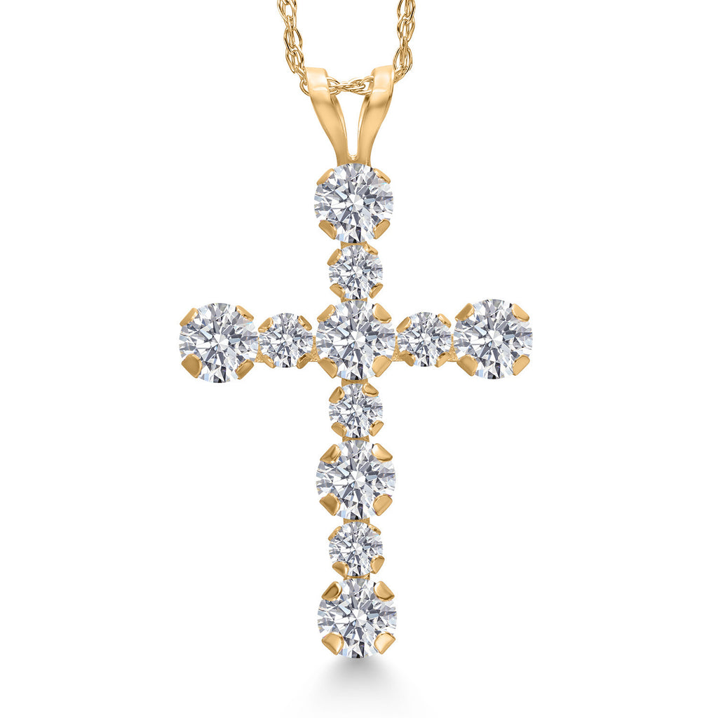 White Lab Grown Diamond_Pendant in 14K Yellow Gold
