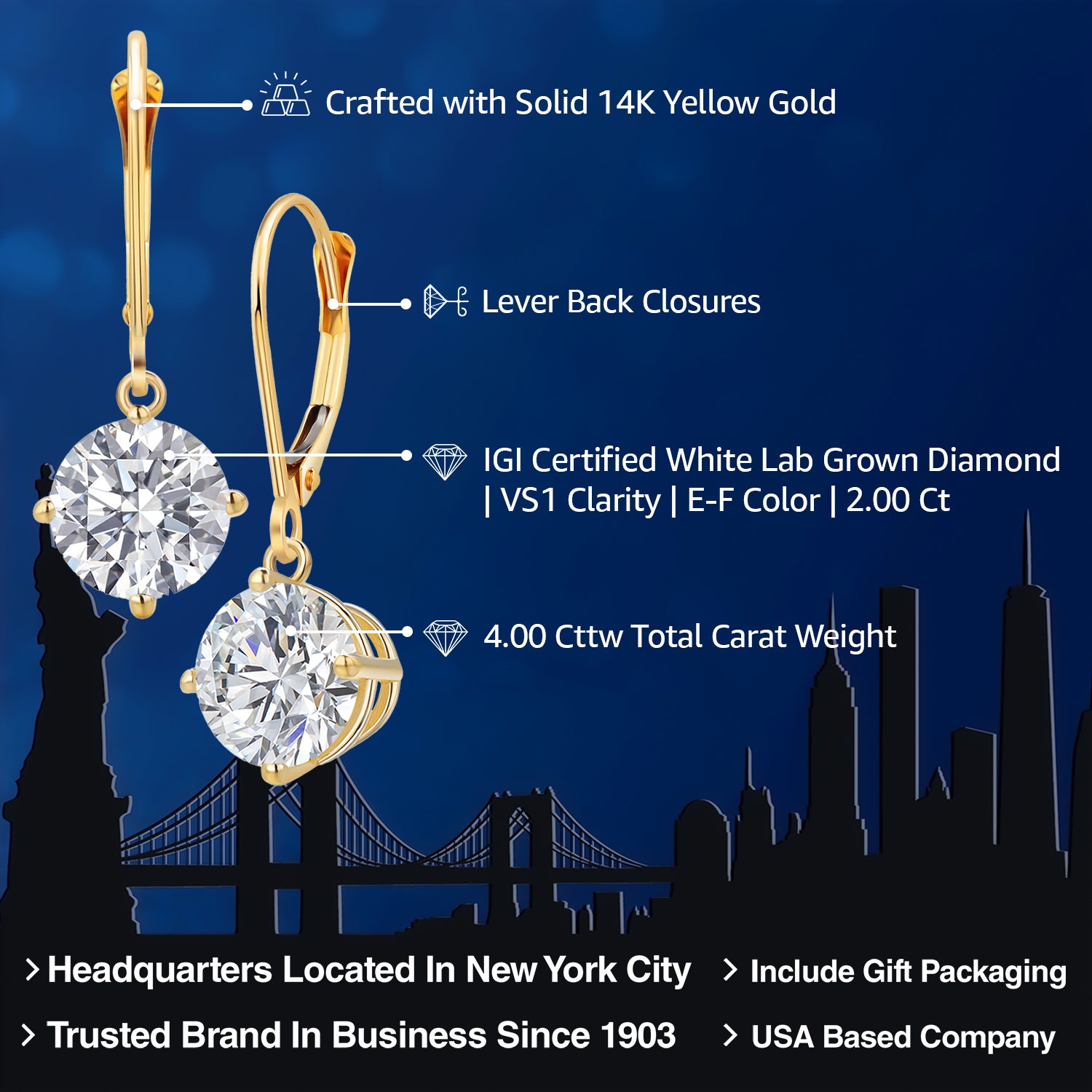 Earrings in 14K Yellow Gold