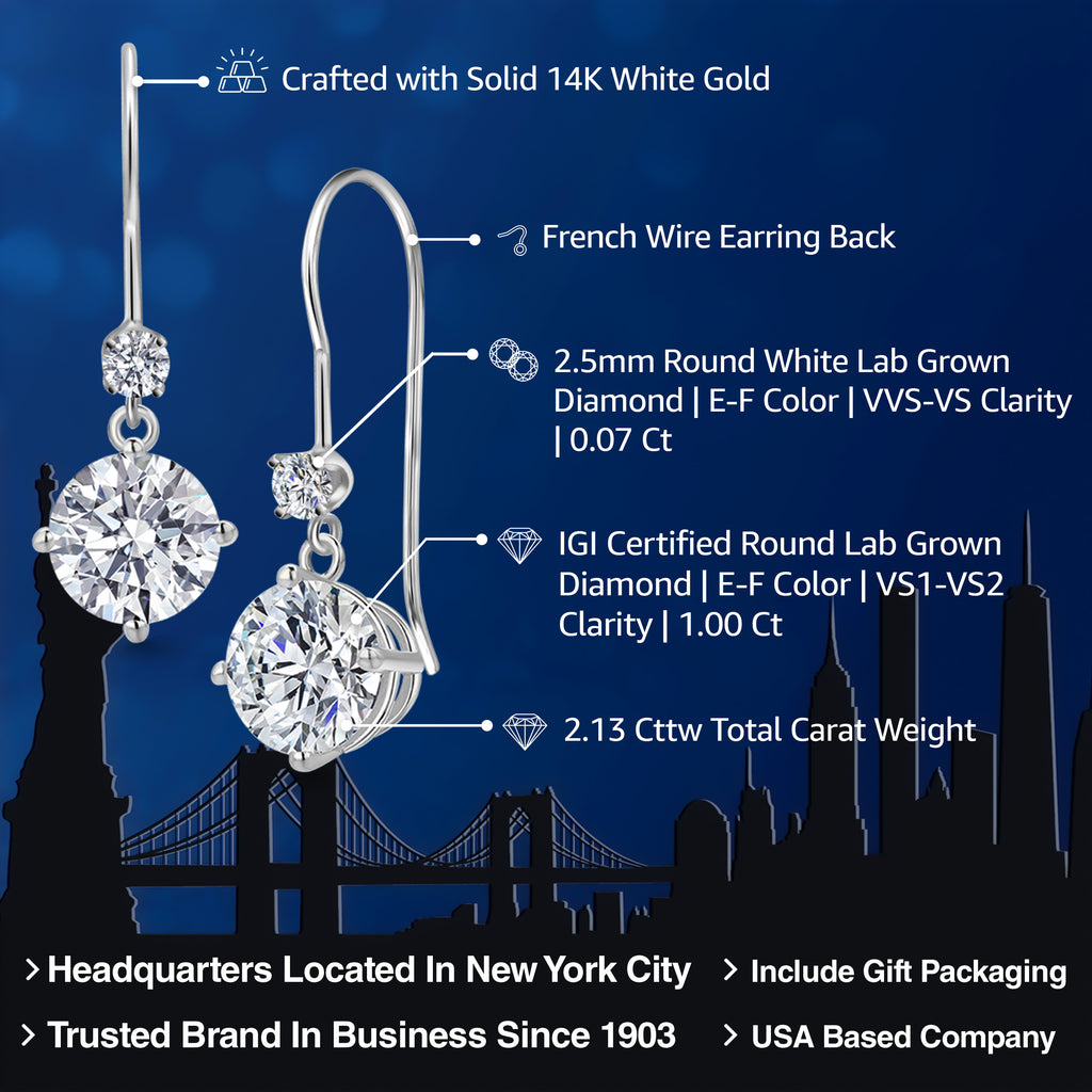 Earrings in 14K White Gold