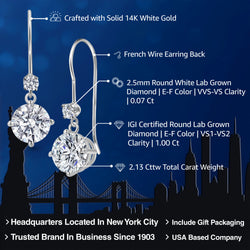 Earrings in 14K White Gold